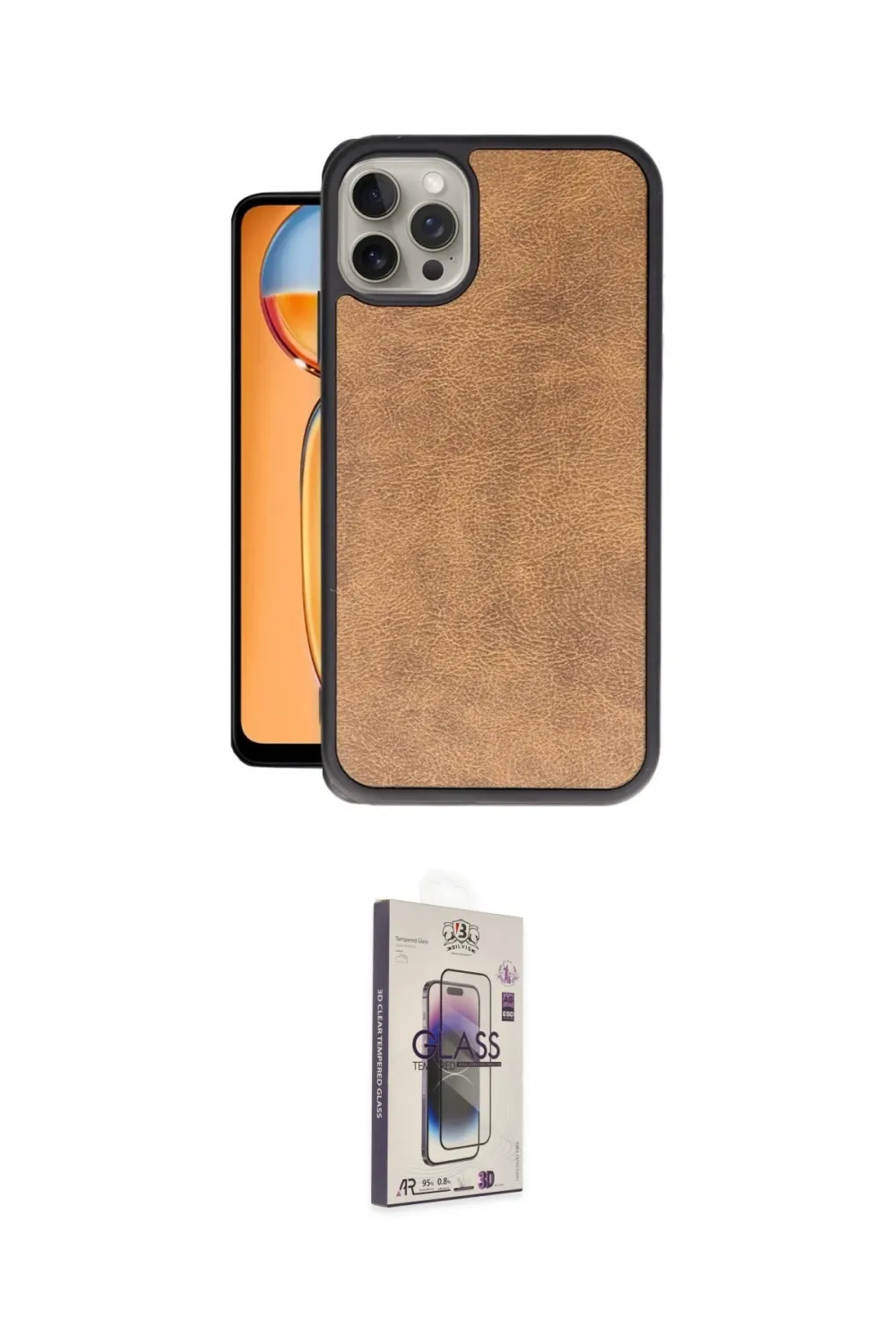 ieg™ iPhone 15 Pro Max Kılıf Kıvılcım Işık Serisi - Siyah Bilvis 3D Cam Ekran Koruyucu