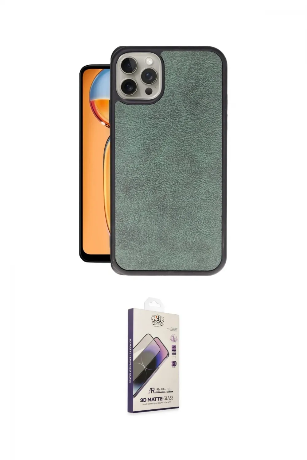 ieg™ iPhone 15 Pro Max Kılıf Kıvılcım Işık Serisi - Siyah Bilvis 3D Mat Cam Ekran Koruyucu