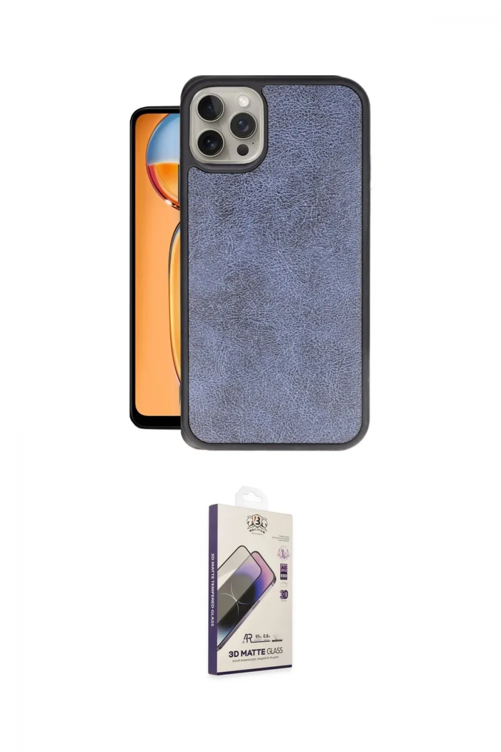 ieg™ iPhone 15 Pro Max Kılıf Kıvılcım Işık Serisi - Siyah Bilvis 3D Mat Cam Ekran Koruyucu
