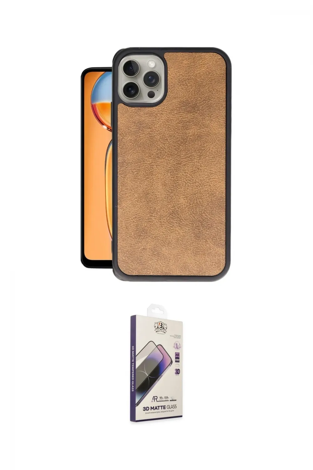 ieg™ iPhone 15 Pro Max Kılıf Kıvılcım Işık Serisi - Siyah Bilvis 3D Mat Cam Ekran Koruyucu