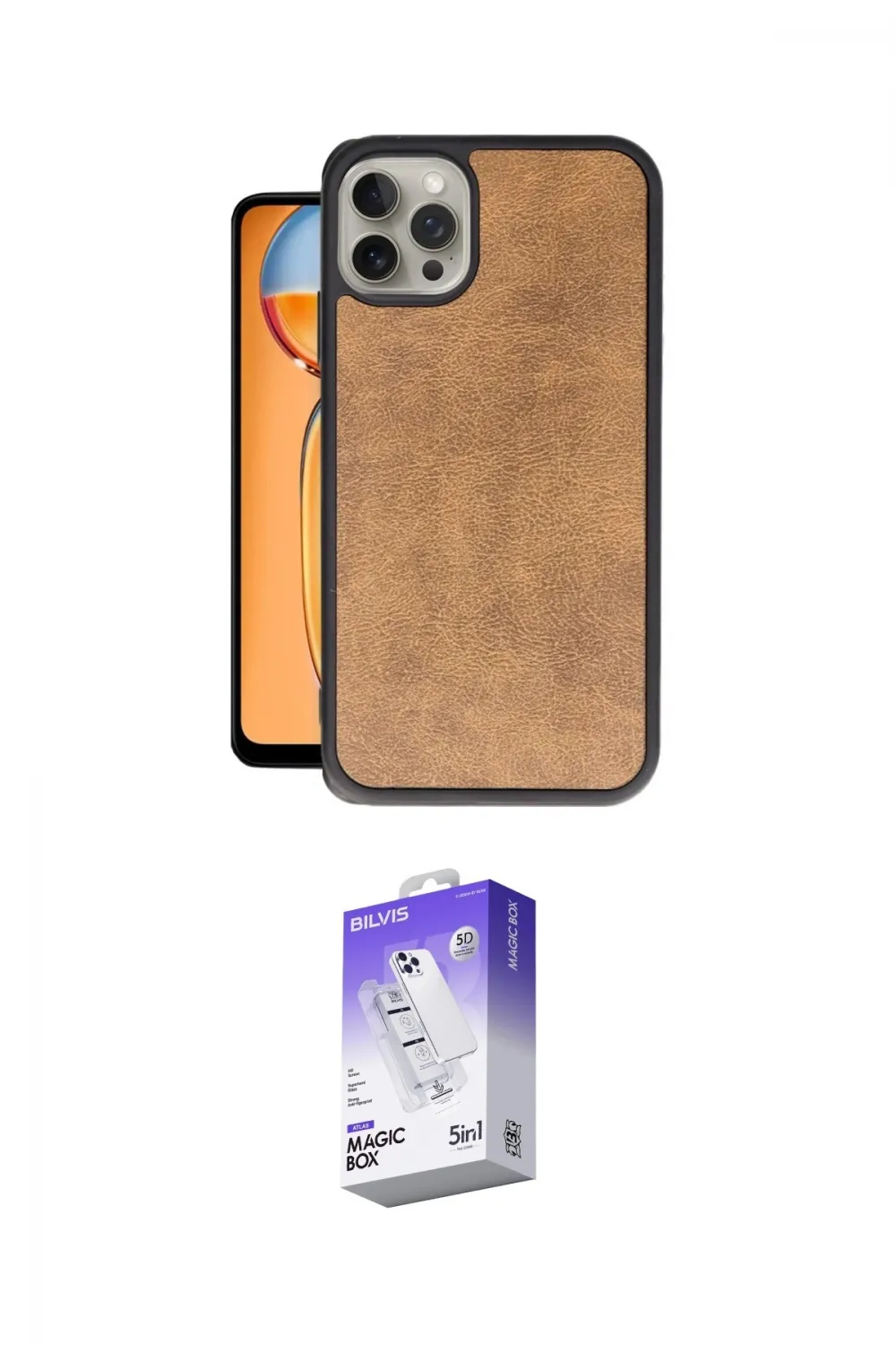 ieg™ iPhone 15 Pro Max Kılıf Kıvılcım Işık Serisi - Siyah Bilvis 5in1 3D Magic Cam Ekran Koruyucu