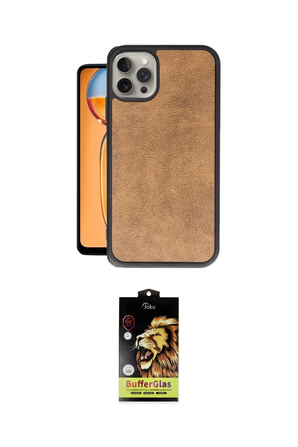ieg™ iPhone 15 Pro Max Kılıf Kıvılcım Işık Serisi - Siyah Buffer Cam Ekran Koruyucu