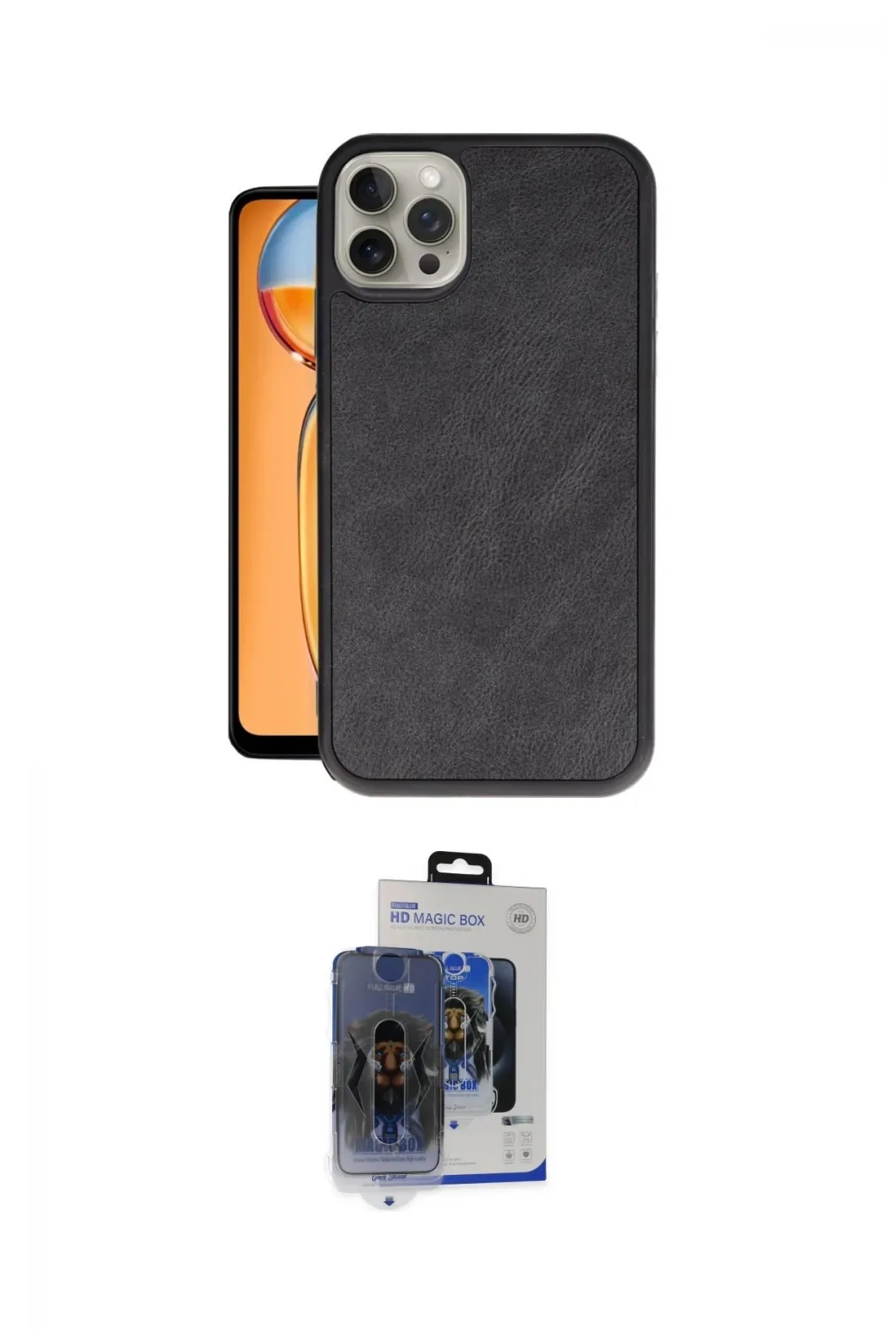 ieg™ iPhone 15 Pro Max Kılıf Kıvılcım Işık Serisi - Siyah Vanessa Magic Cam