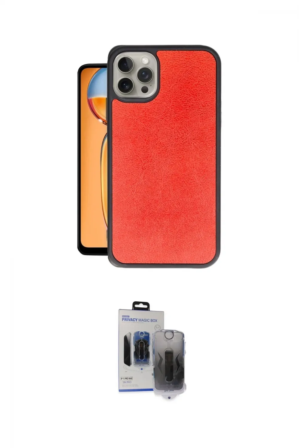 ieg™ iPhone 15 Pro Max Kılıf Kıvılcım Işık Serisi - Siyah Vanessa Magic Hayalet Cam
