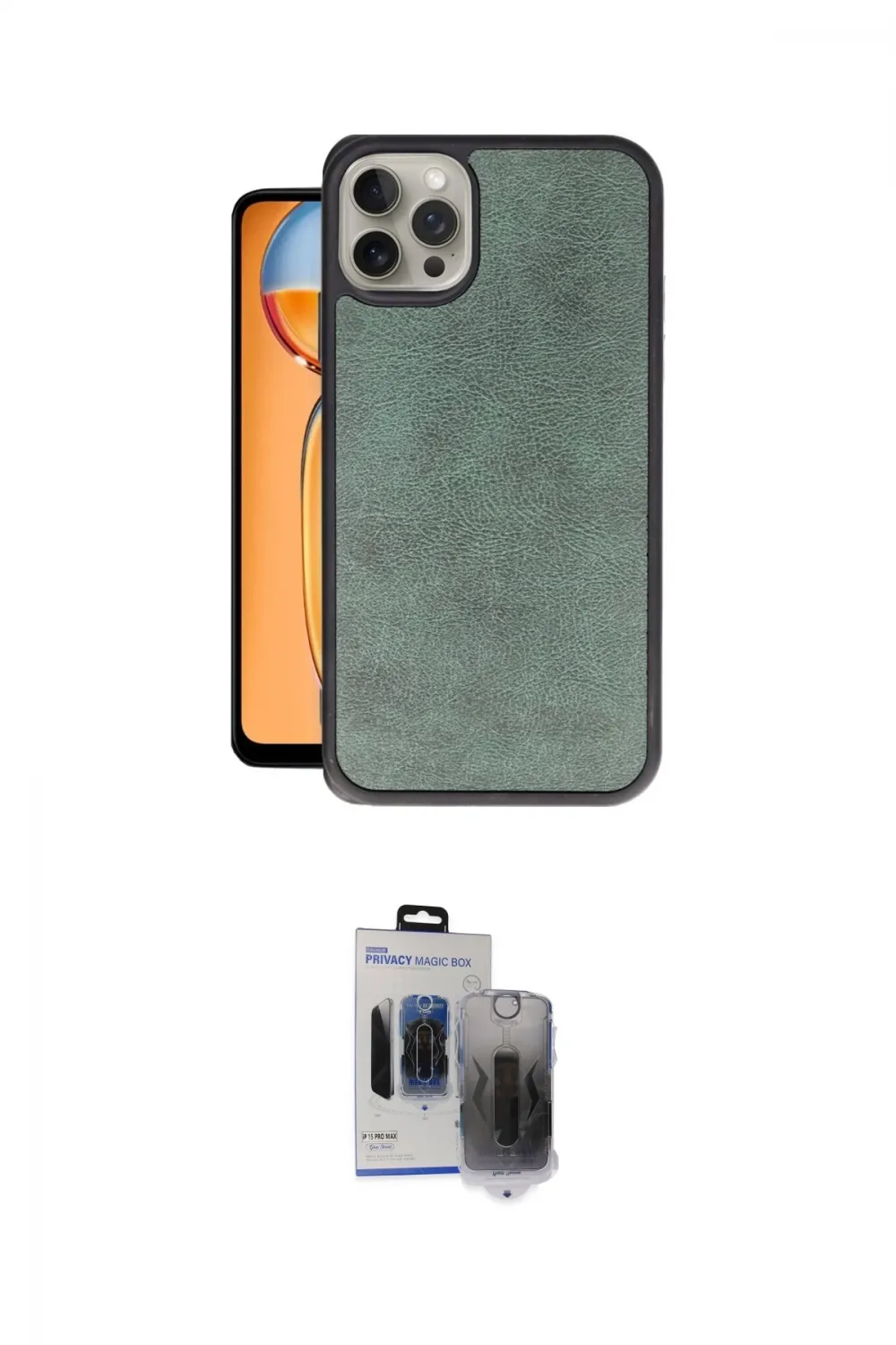 ieg™ iPhone 15 Pro Max Kılıf Kıvılcım Işık Serisi - Siyah Vanessa Magic Hayalet Cam