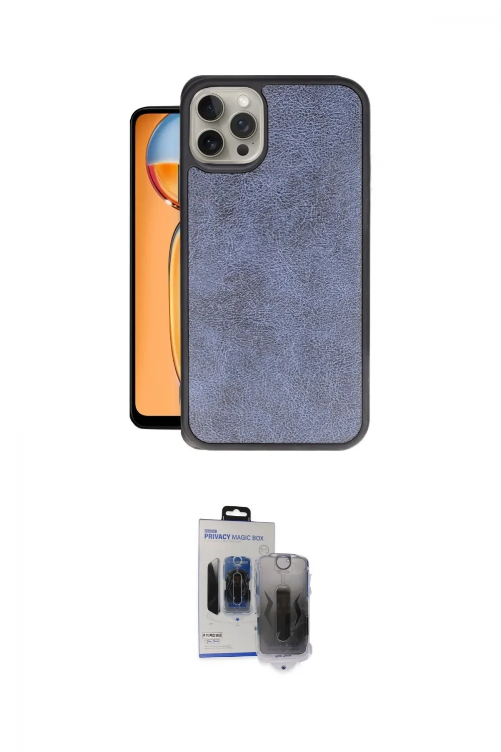 ieg™ iPhone 15 Pro Max Kılıf Kıvılcım Işık Serisi - Siyah Vanessa Magic Hayalet Cam