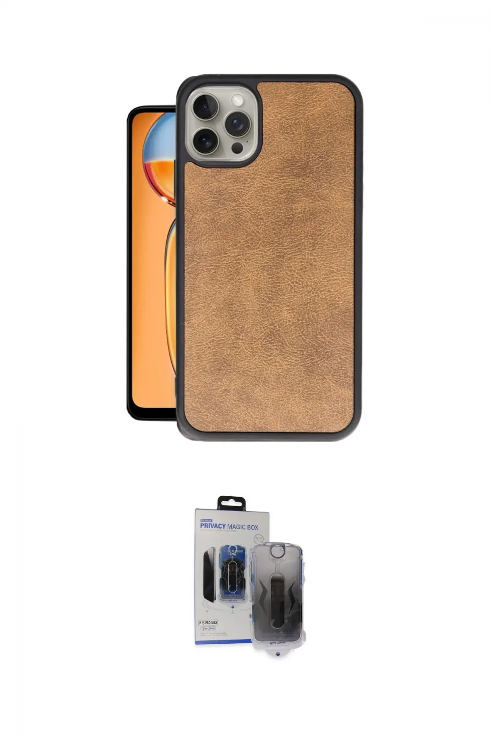 ieg™ iPhone 15 Pro Max Kılıf Kıvılcım Işık Serisi - Siyah Vanessa Magic Hayalet Cam