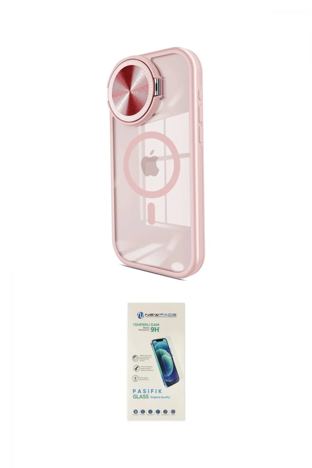 ieg™ iPhone 15 Pro Max Kılıf Kıvılcım Modern Koleksiyonu - Şeffaf Pasifik Cam Ekran Koruyucu