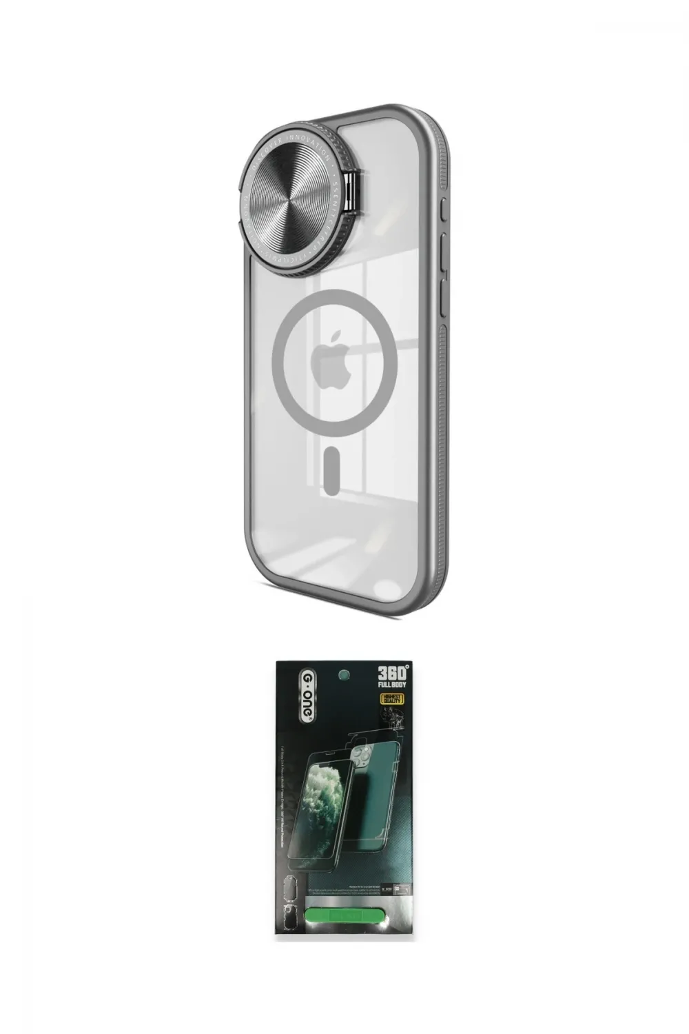ieg™ iPhone 15 Pro Max Kılıf Kıvılcım Modern Koleksiyonu - Siyah 360 Mat Full Body Arka Koruyucu