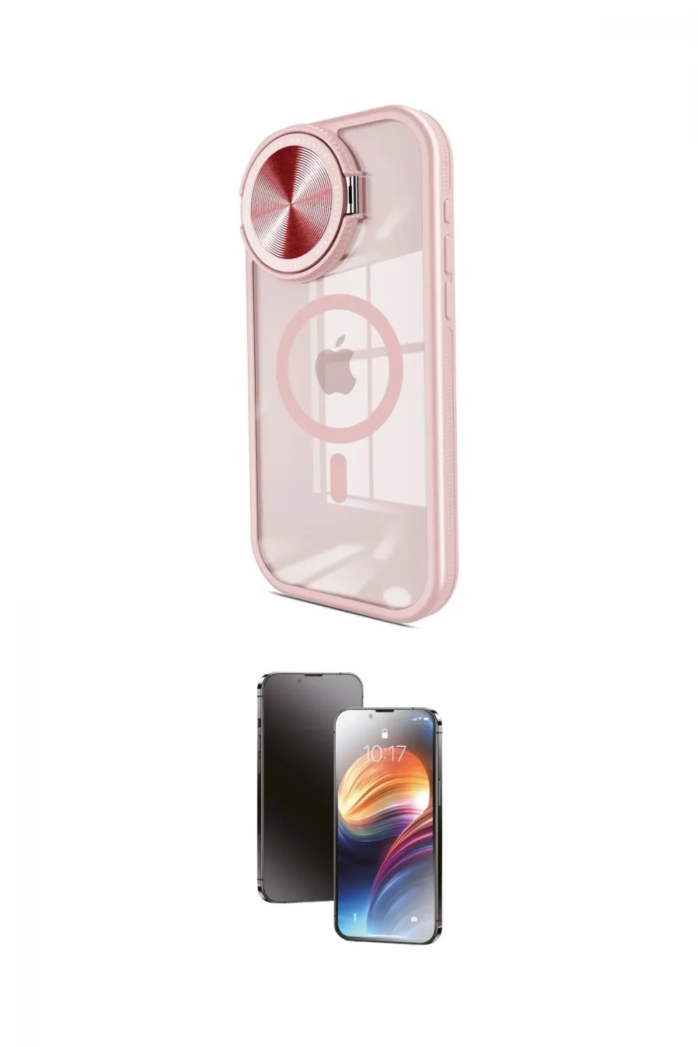 ieg™ iPhone 15 Pro Max Kılıf Kıvılcım Modern Koleksiyonu - Siyah 3D Antistatik Mat Seramik Nano Ekran Koruyucu