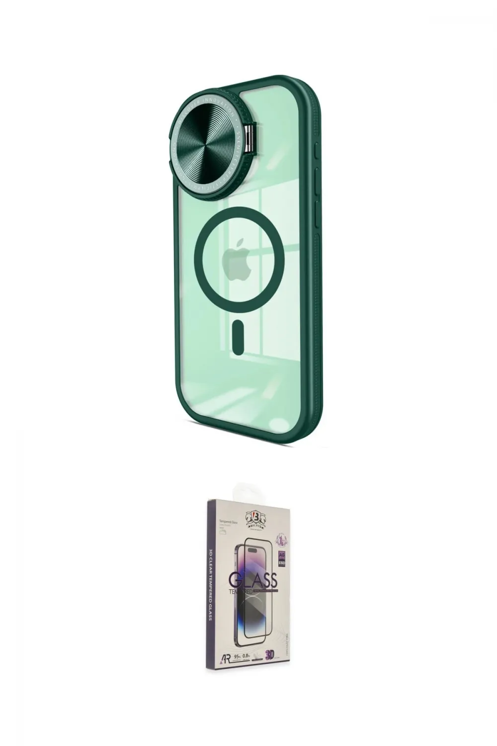 ieg™ iPhone 15 Pro Max Kılıf Kıvılcım Modern Koleksiyonu - Siyah Bilvis 3D Cam Ekran Koruyucu