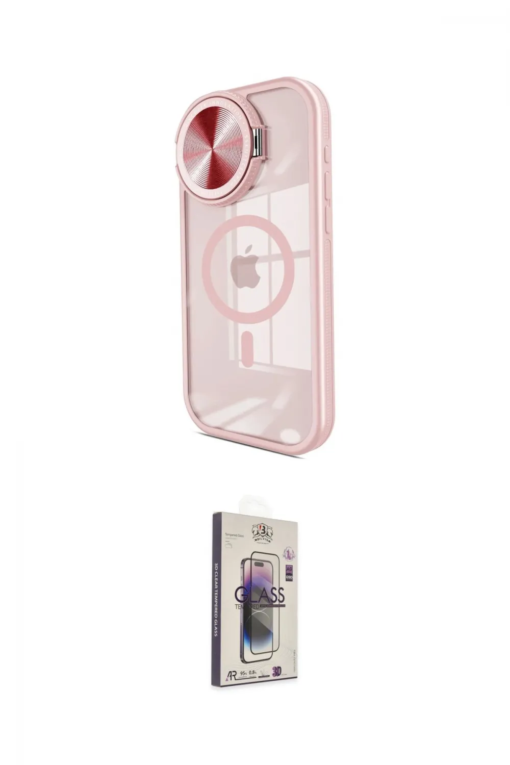 ieg™ iPhone 15 Pro Max Kılıf Kıvılcım Modern Koleksiyonu - Siyah Bilvis 3D Cam Ekran Koruyucu