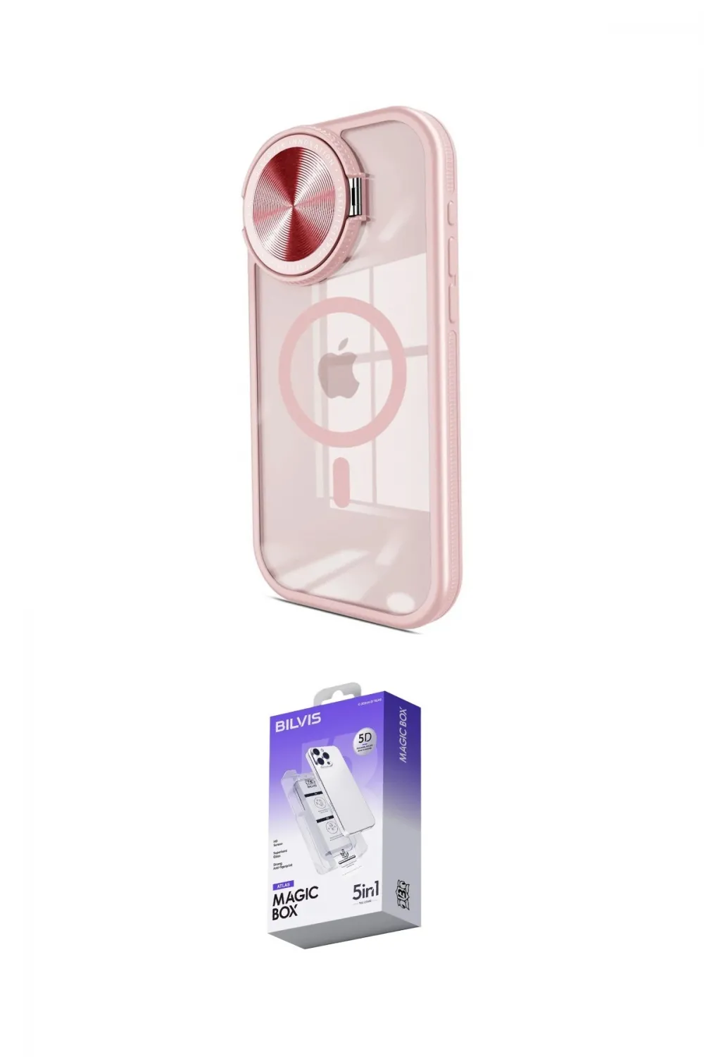 ieg™ iPhone 15 Pro Max Kılıf Kıvılcım Modern Koleksiyonu - Siyah Bilvis 5in1 3D Magic Cam Ekran Koruyucu