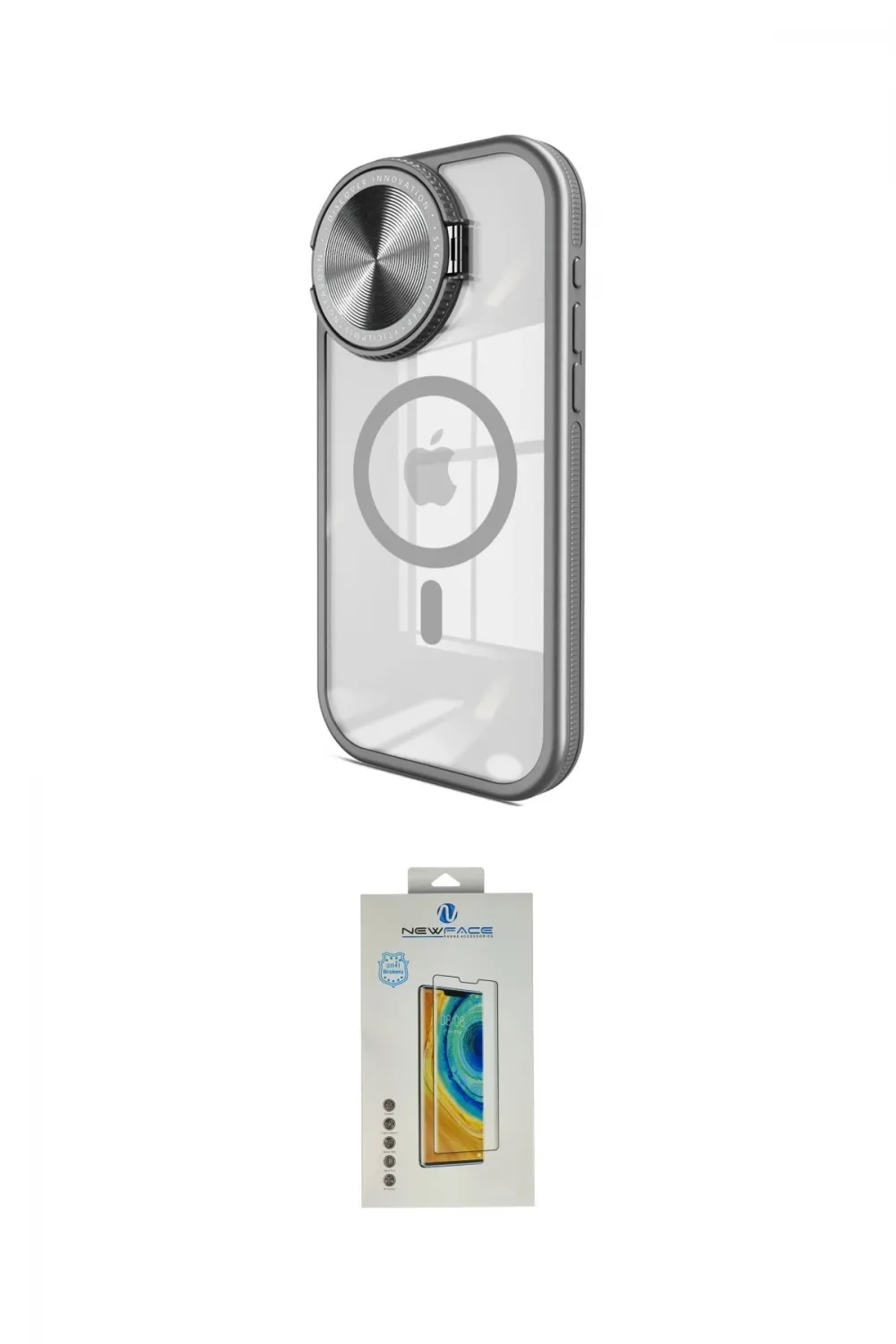 ieg™ iPhone 15 Pro Max Kılıf Kıvılcım Modern Koleksiyonu - Siyah Polymer Nano Ekran Koruyucu