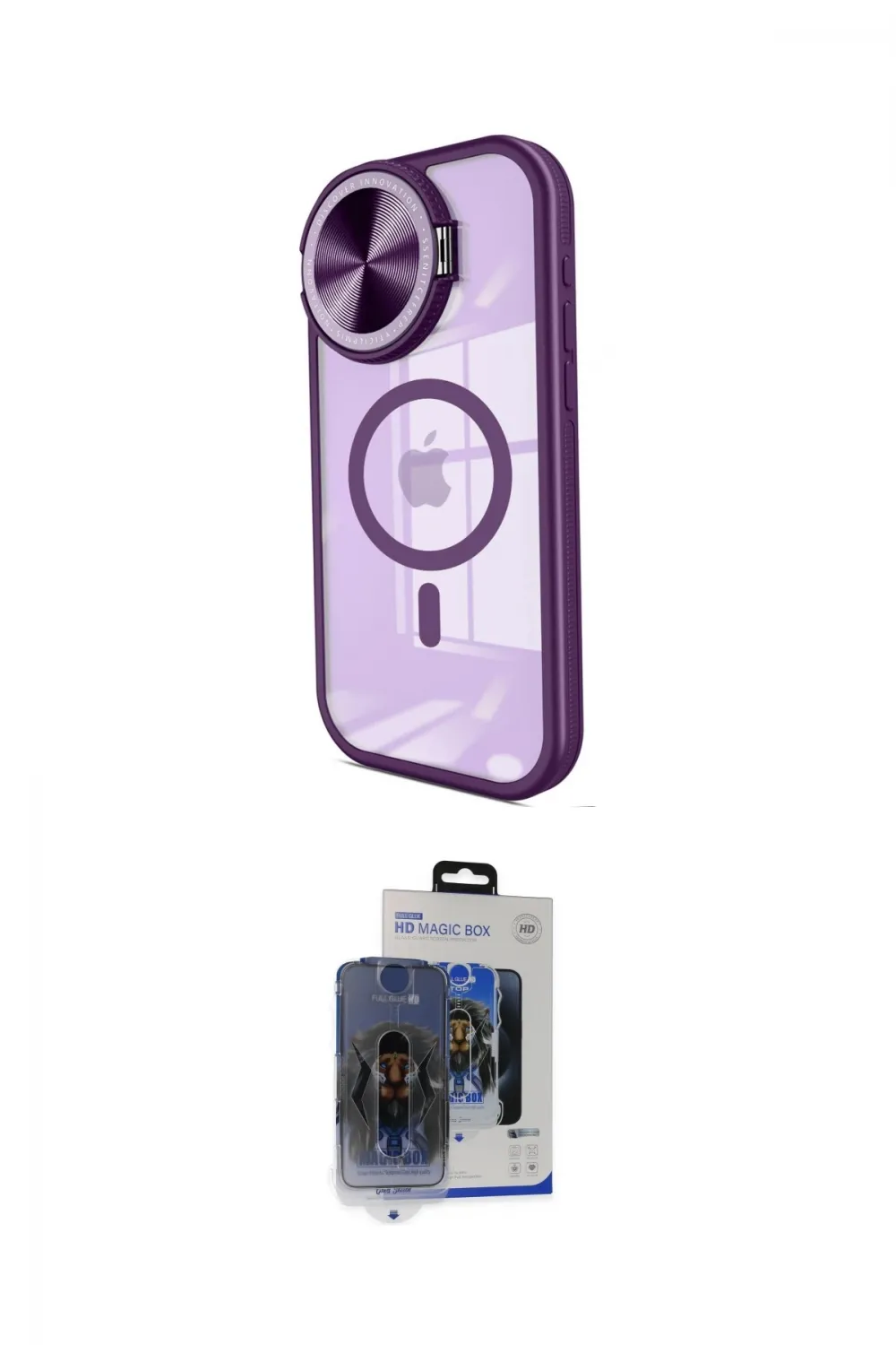ieg™ iPhone 15 Pro Max Kılıf Kıvılcım Modern Koleksiyonu - Siyah Vanessa Magic Cam