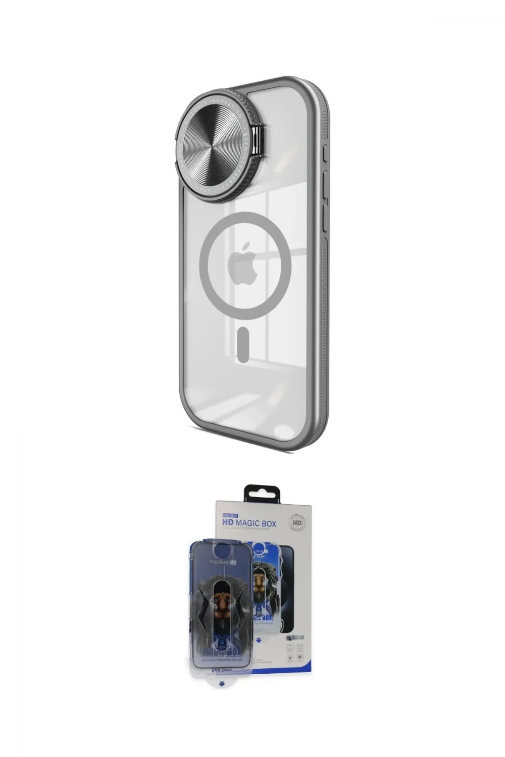 ieg™ iPhone 15 Pro Max Kılıf Kıvılcım Modern Koleksiyonu - Siyah Vanessa Magic Cam