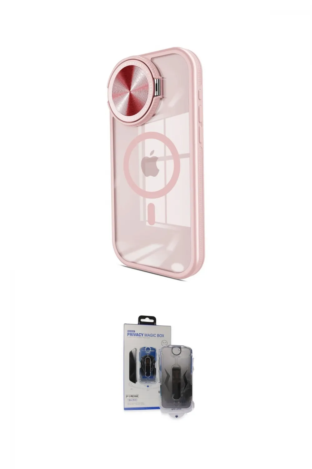 ieg™ iPhone 15 Pro Max Kılıf Kıvılcım Modern Koleksiyonu - Siyah Vanessa Magic Hayalet Cam