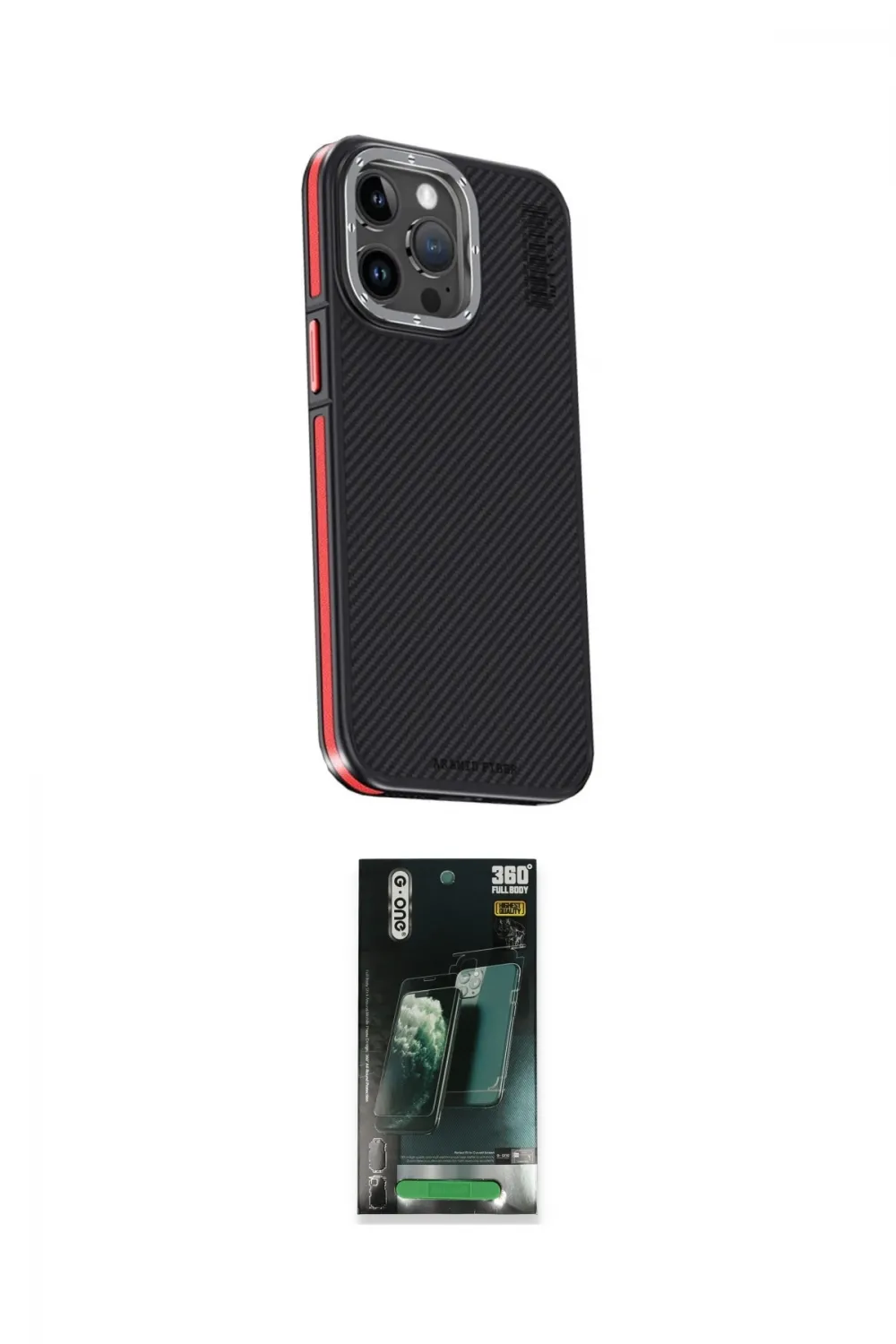 ieg™ iPhone 15 Pro Max Kılıf Kıvılcım Modern Özel Seri - Siyah 360 Mat Full Body Arka Koruyucu