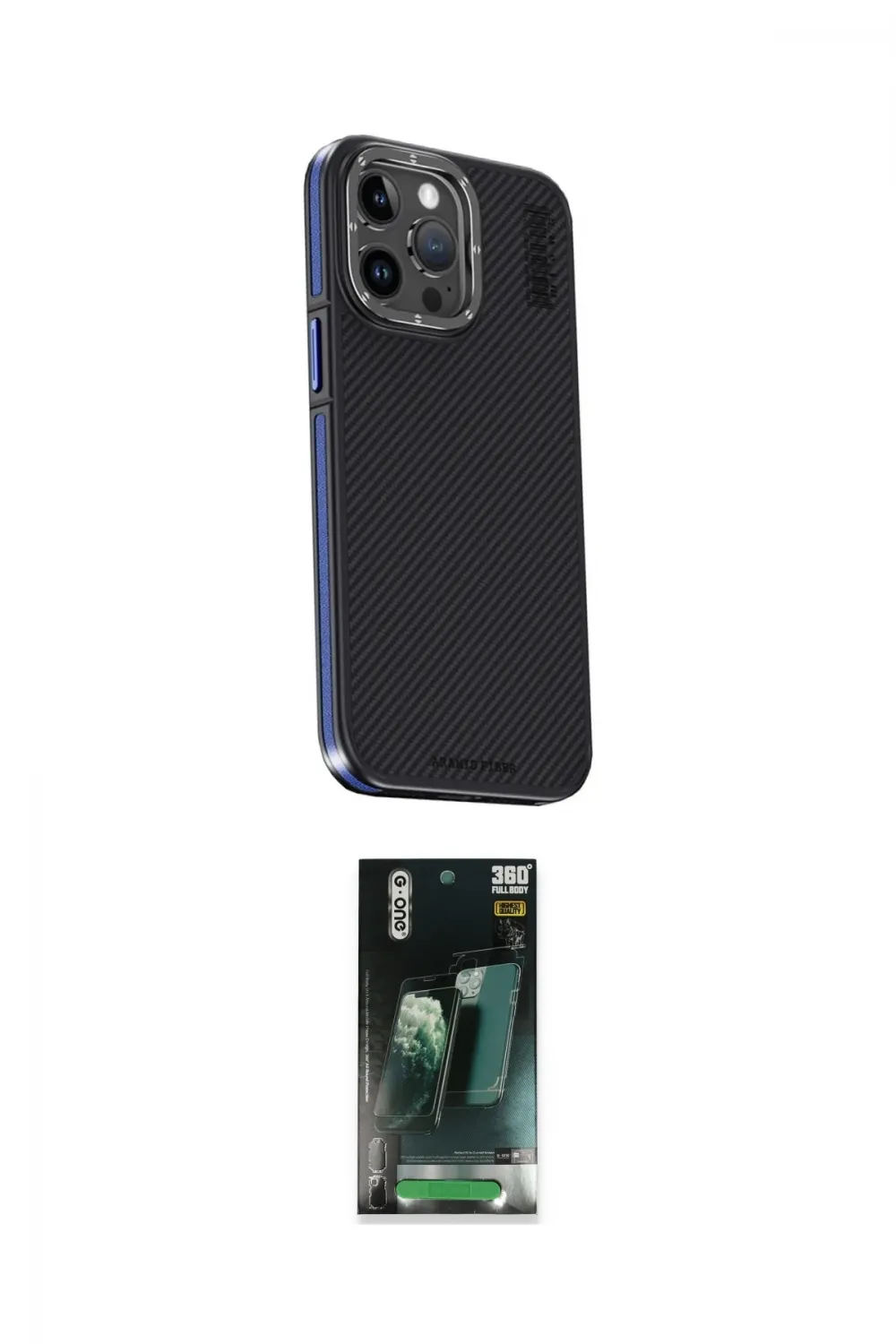 ieg™ iPhone 15 Pro Max Kılıf Kıvılcım Modern Özel Seri - Siyah 360 Mat Full Body Arka Koruyucu