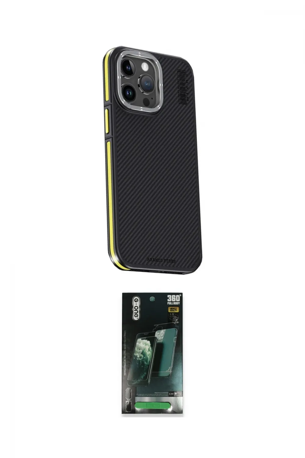 ieg™ iPhone 15 Pro Max Kılıf Kıvılcım Modern Özel Seri - Siyah 360 Mat Full Body Arka Koruyucu