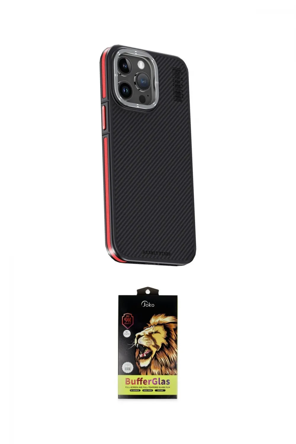 ieg™ iPhone 15 Pro Max Kılıf Kıvılcım Modern Özel Seri - Siyah Buffer Cam Ekran Koruyucu