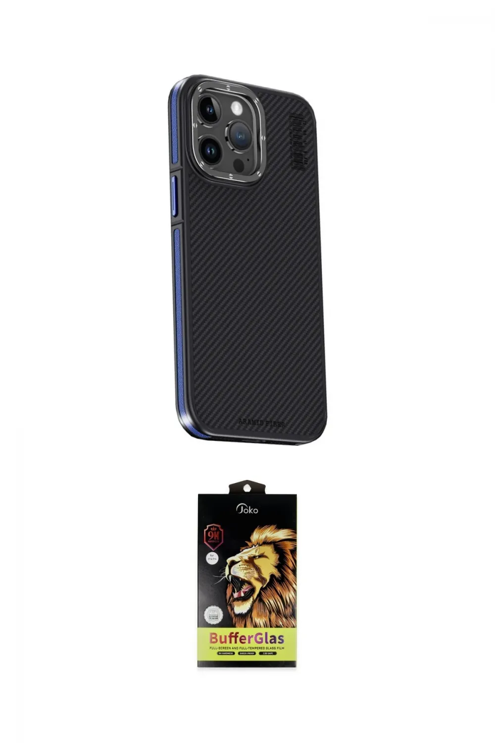 ieg™ iPhone 15 Pro Max Kılıf Kıvılcım Modern Özel Seri - Siyah Buffer Cam Ekran Koruyucu