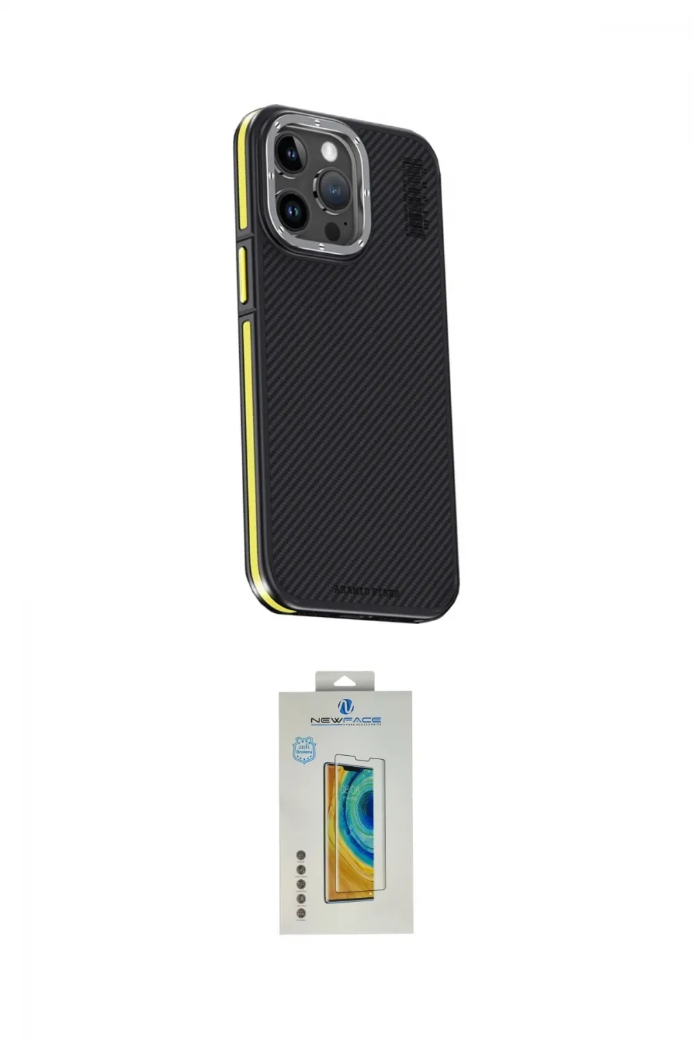 ieg™ iPhone 15 Pro Max Kılıf Kıvılcım Modern Özel Seri - Siyah Polymer Nano Ekran Koruyucu