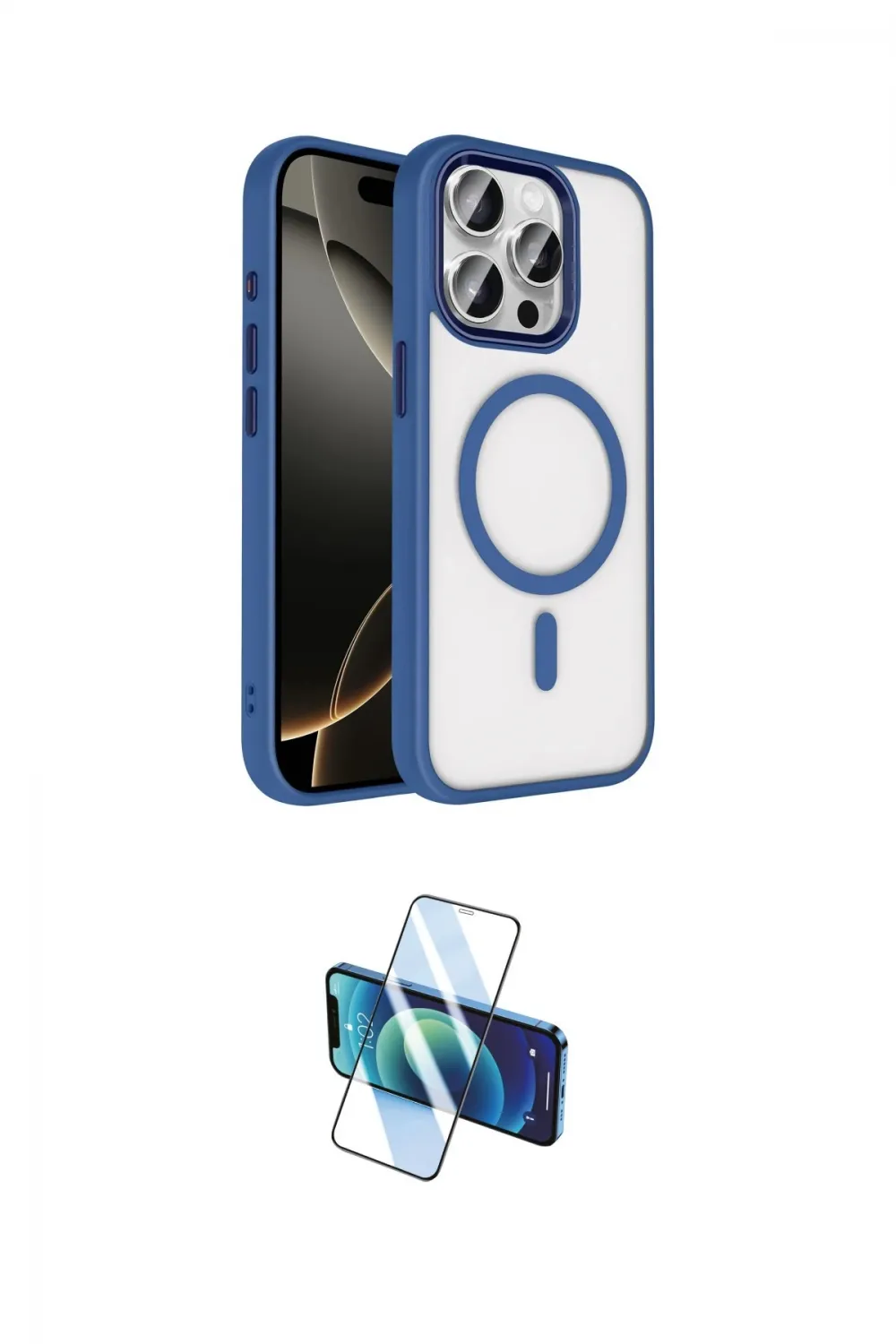ieg™ iPhone 15 Pro Max Kılıf Kıvılcım Prime - Siyah 3D Antistatik Seramik Nano Ekran Koruyucu