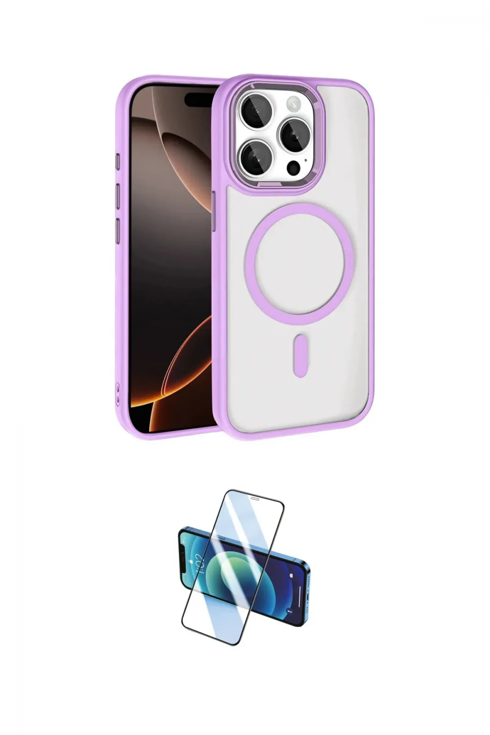 ieg™ iPhone 15 Pro Max Kılıf Kıvılcım Prime - Siyah 3D Antistatik Seramik Nano Ekran Koruyucu