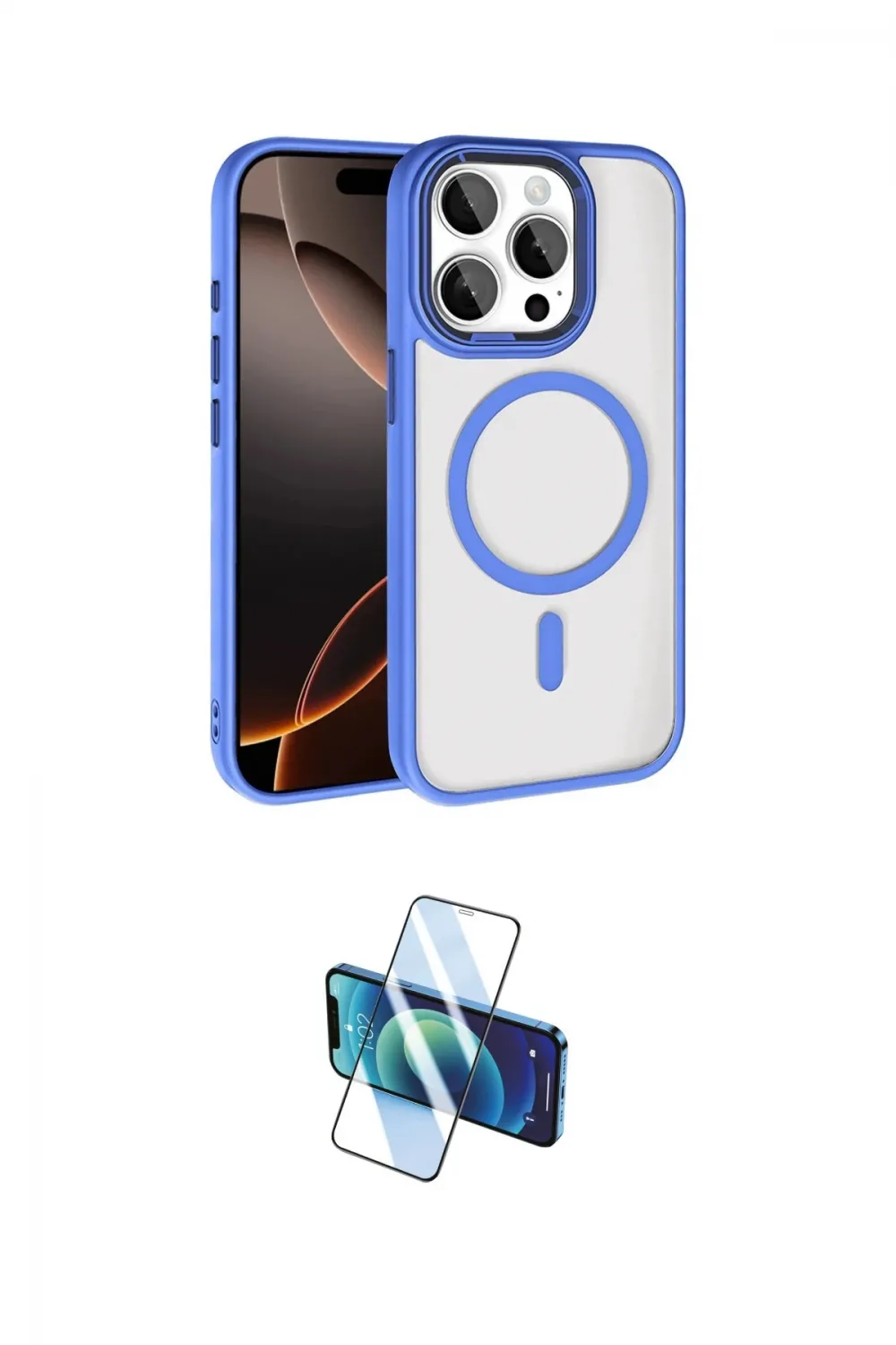 ieg™ iPhone 15 Pro Max Kılıf Kıvılcım Prime - Siyah 3D Antistatik Seramik Nano Ekran Koruyucu