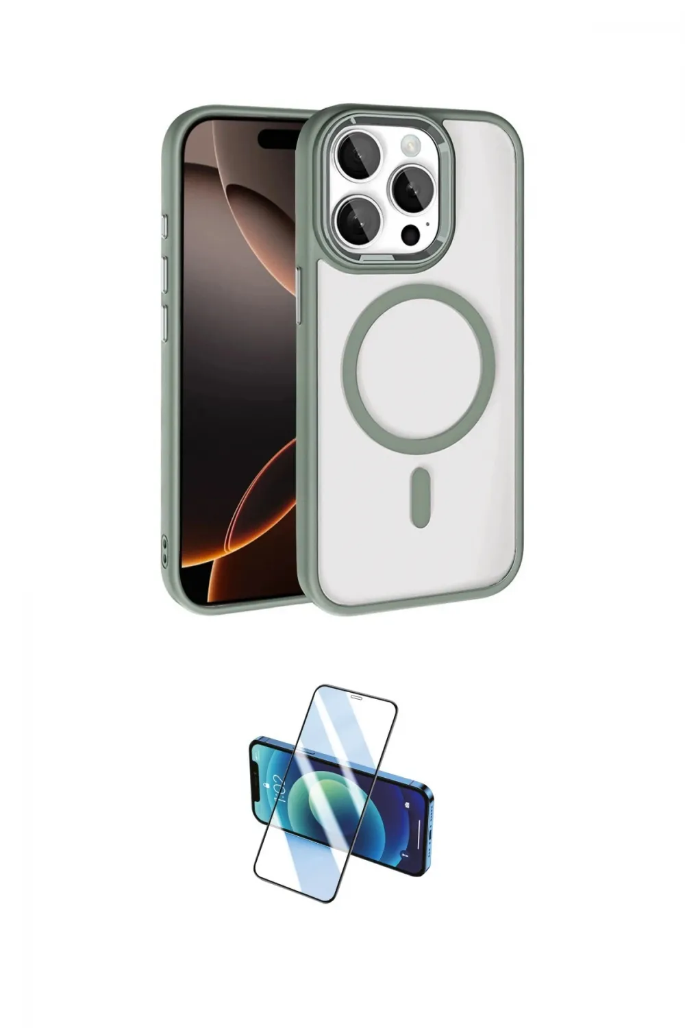 ieg™ iPhone 15 Pro Max Kılıf Kıvılcım Prime - Siyah 3D Antistatik Seramik Nano Ekran Koruyucu