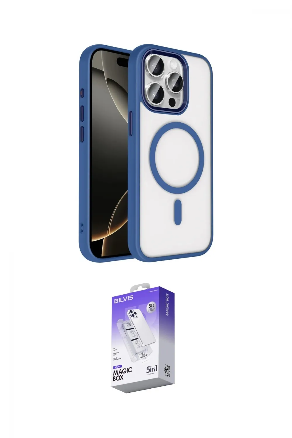 ieg™ iPhone 15 Pro Max Kılıf Kıvılcım Prime - Siyah Bilvis 5in1 3D Magic Cam Ekran Koruyucu
