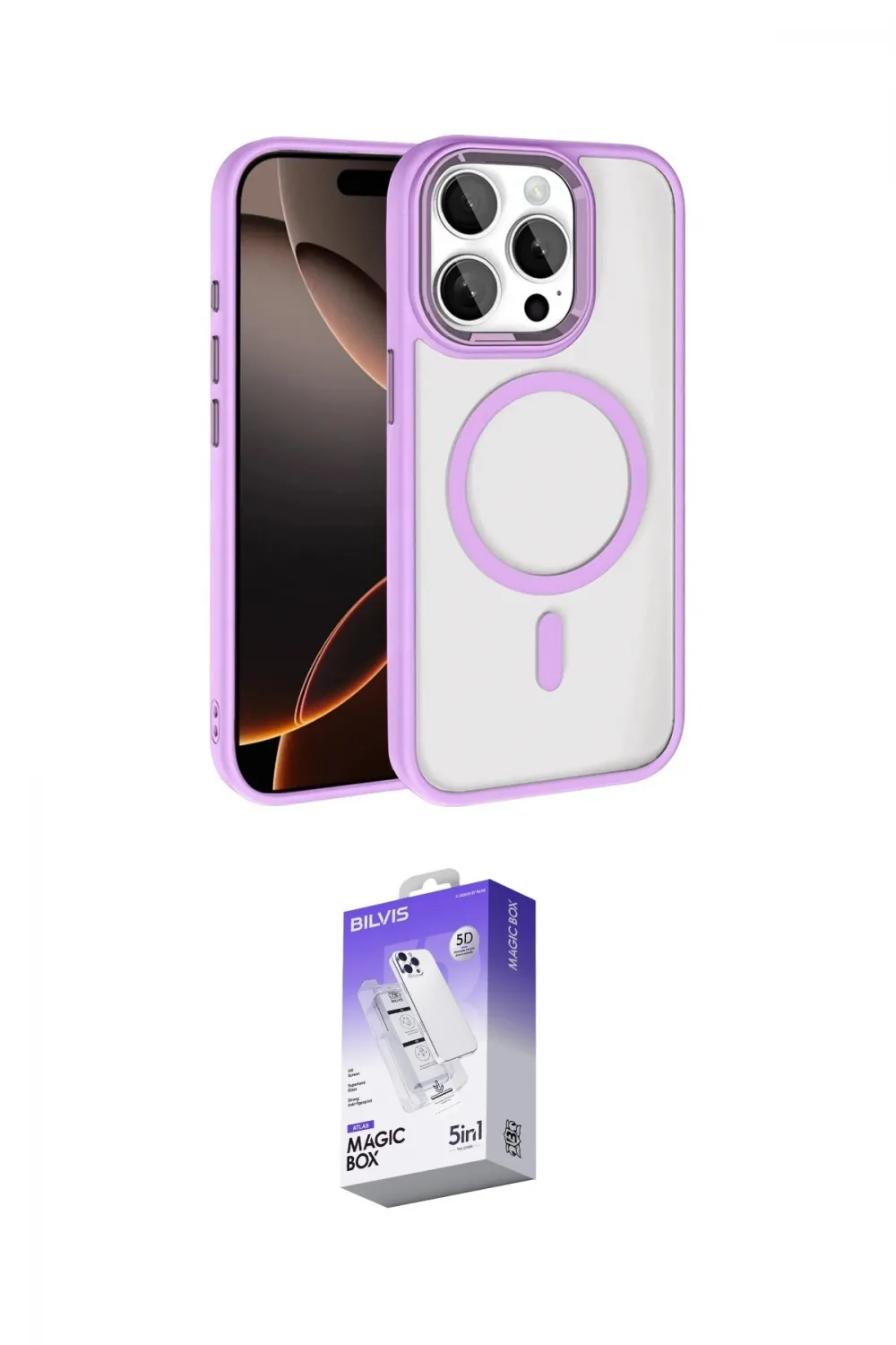 ieg™ iPhone 15 Pro Max Kılıf Kıvılcım Prime - Siyah Bilvis 5in1 3D Magic Cam Ekran Koruyucu
