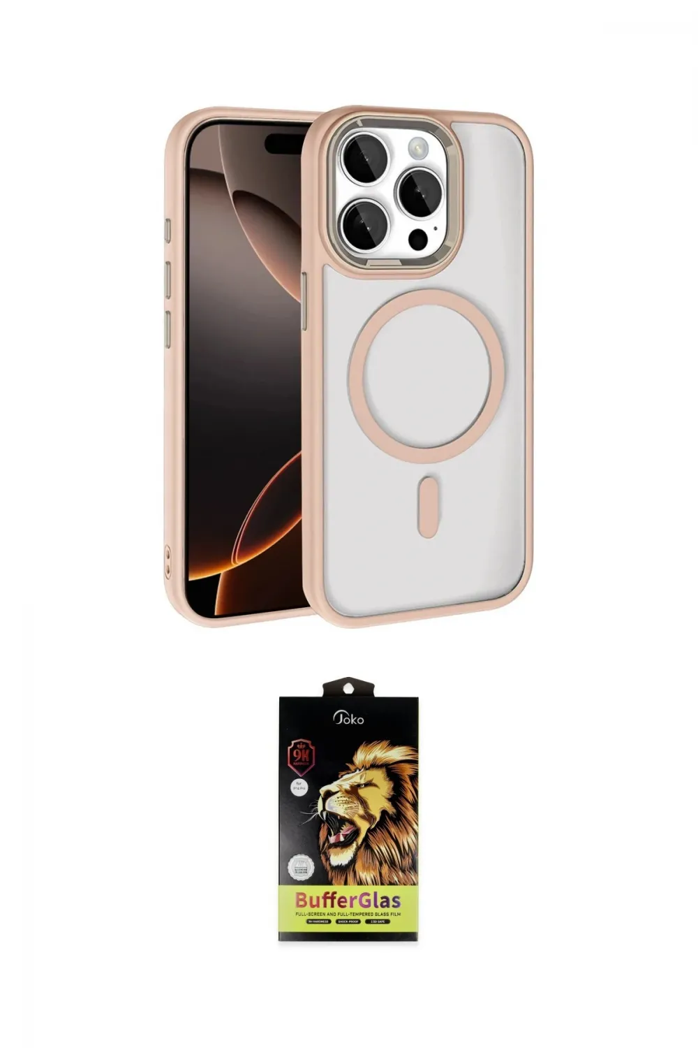 ieg™ iPhone 15 Pro Max Kılıf Kıvılcım Prime - Siyah Buffer Cam Ekran Koruyucu
