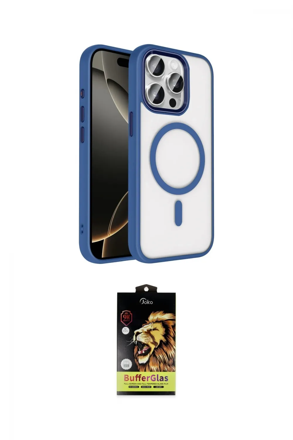 ieg™ iPhone 15 Pro Max Kılıf Kıvılcım Prime - Siyah Buffer Cam Ekran Koruyucu