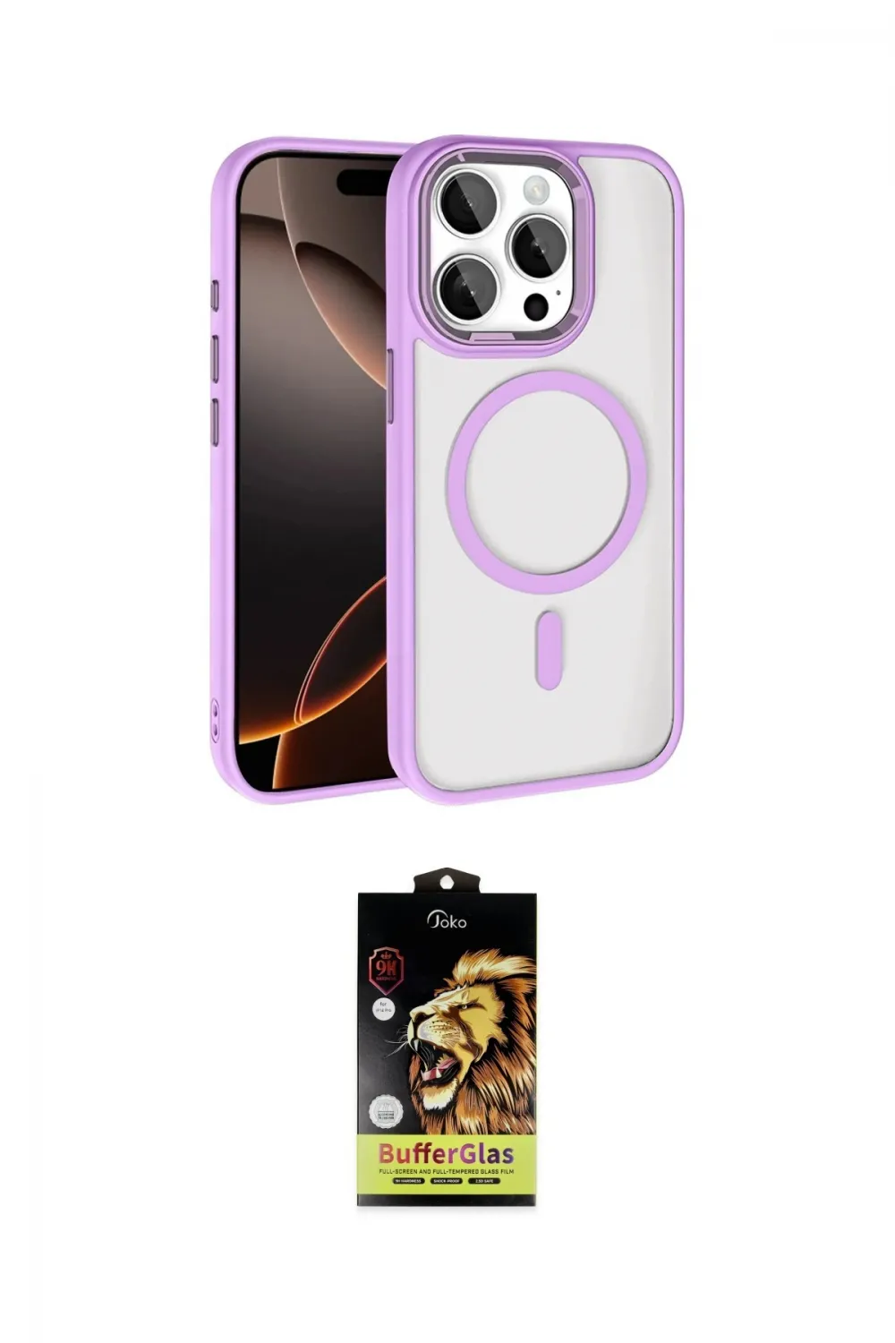 ieg™ iPhone 15 Pro Max Kılıf Kıvılcım Prime - Siyah Buffer Cam Ekran Koruyucu