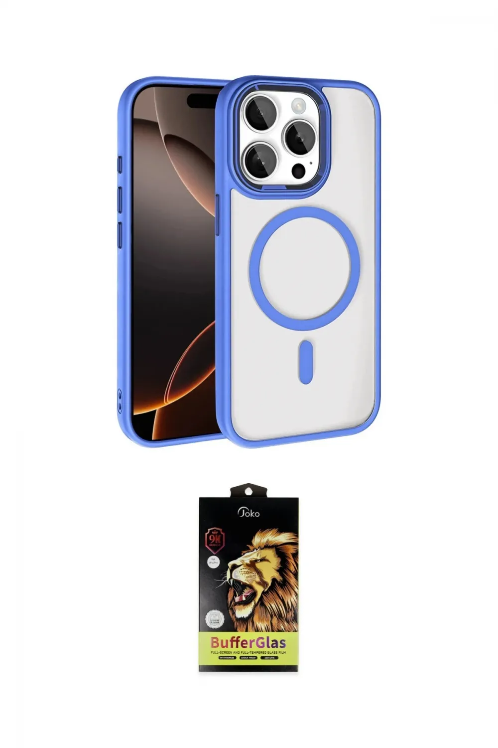 ieg™ iPhone 15 Pro Max Kılıf Kıvılcım Prime - Siyah Buffer Cam Ekran Koruyucu