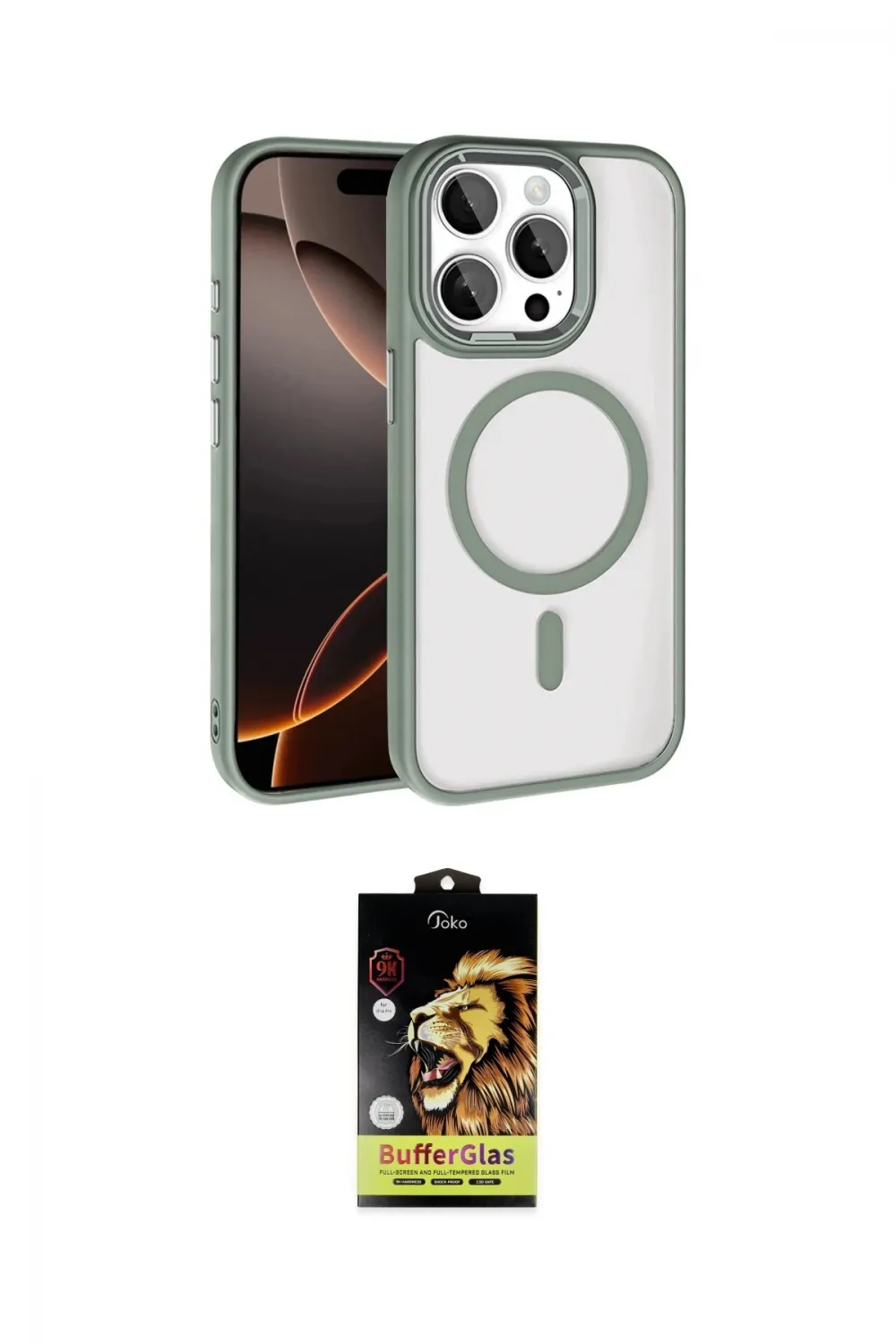 ieg™ iPhone 15 Pro Max Kılıf Kıvılcım Prime - Siyah Buffer Cam Ekran Koruyucu