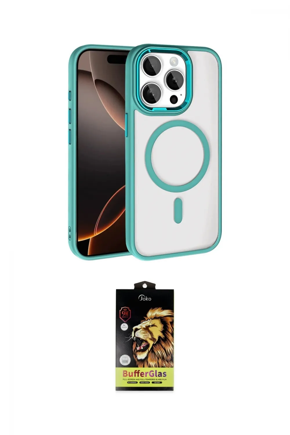 ieg™ iPhone 15 Pro Max Kılıf Kıvılcım Prime - Siyah Buffer Cam Ekran Koruyucu