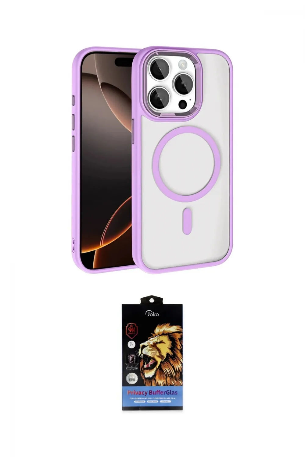 ieg™ iPhone 15 Pro Max Kılıf Kıvılcım Prime - Siyah Buffer Hayalet Cam Ekran Koruyucu