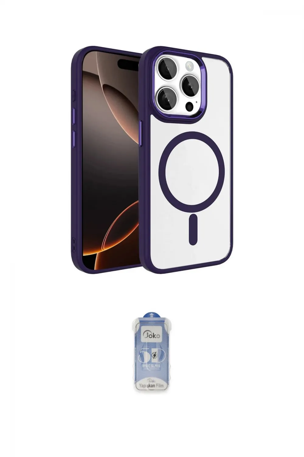 ieg™ iPhone 15 Pro Max Kılıf Kıvılcım Prime - Siyah Joko Magic 5D Cam