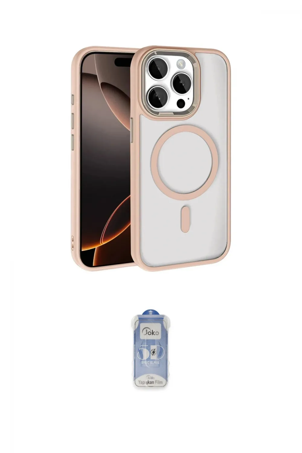 ieg™ iPhone 15 Pro Max Kılıf Kıvılcım Prime - Siyah Joko Magic 5D Cam
