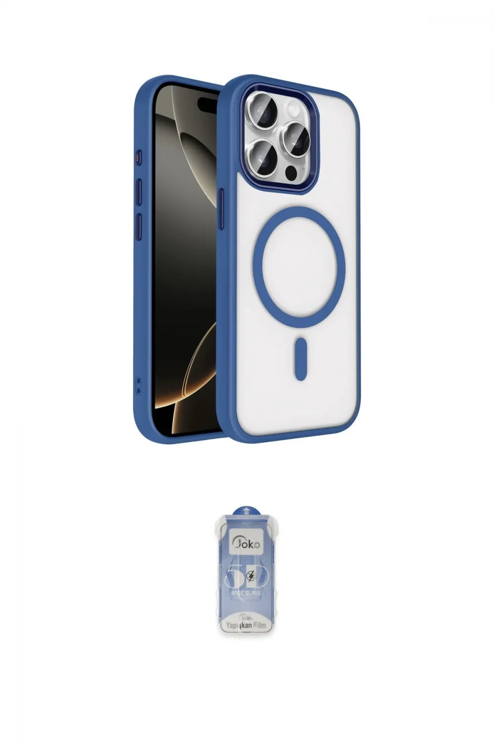 ieg™ iPhone 15 Pro Max Kılıf Kıvılcım Prime - Siyah Joko Magic 5D Cam