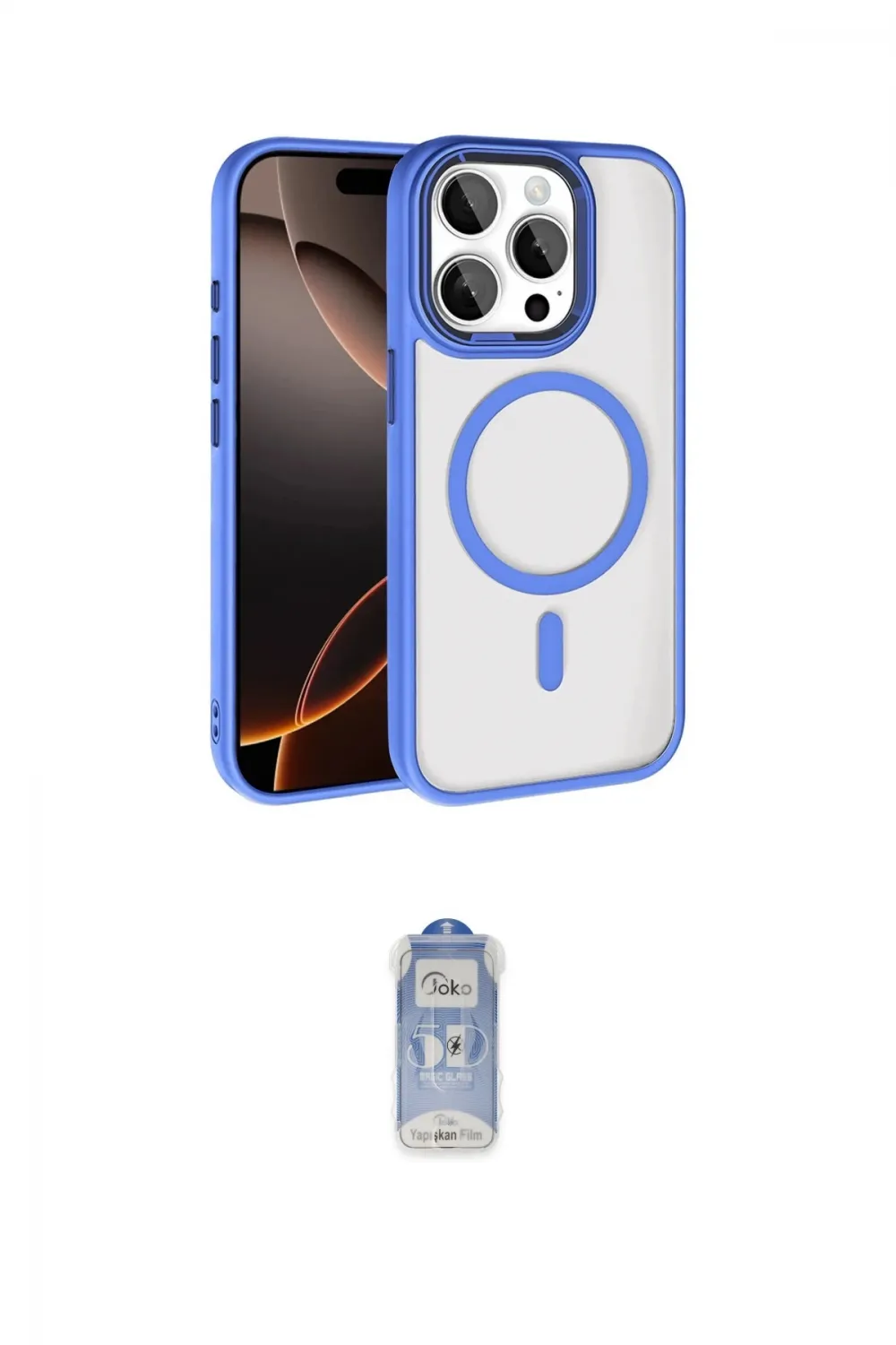 ieg™ iPhone 15 Pro Max Kılıf Kıvılcım Prime - Siyah Joko Magic 5D Cam