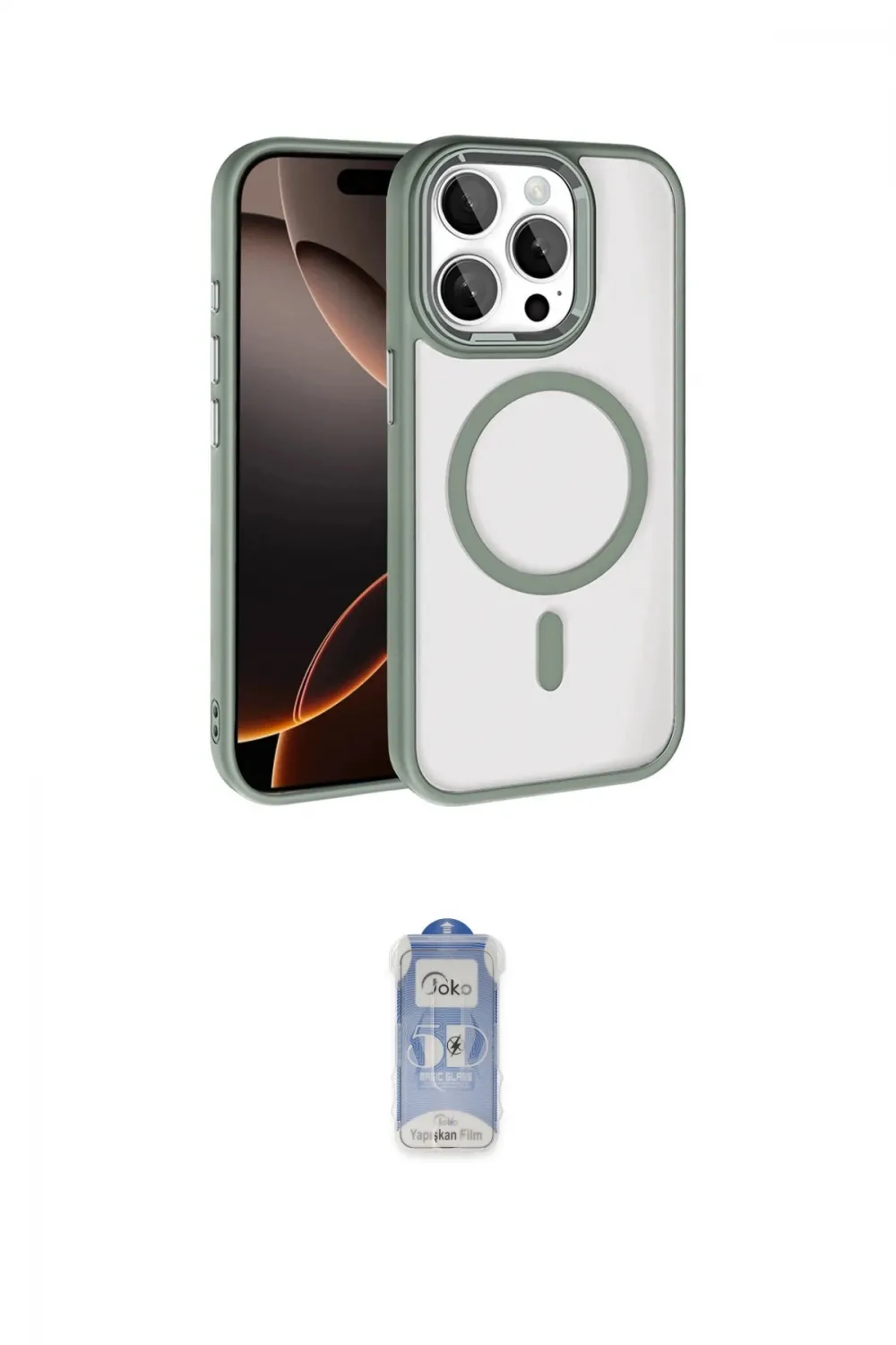 ieg™ iPhone 15 Pro Max Kılıf Kıvılcım Prime - Siyah Joko Magic 5D Cam