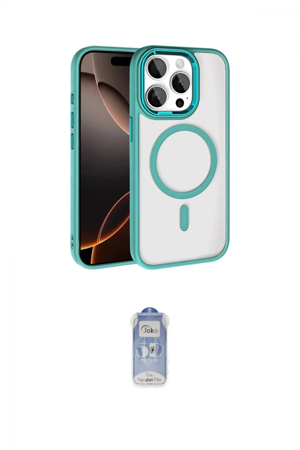 ieg™ iPhone 15 Pro Max Kılıf Kıvılcım Prime - Siyah Joko Magic 5D Cam