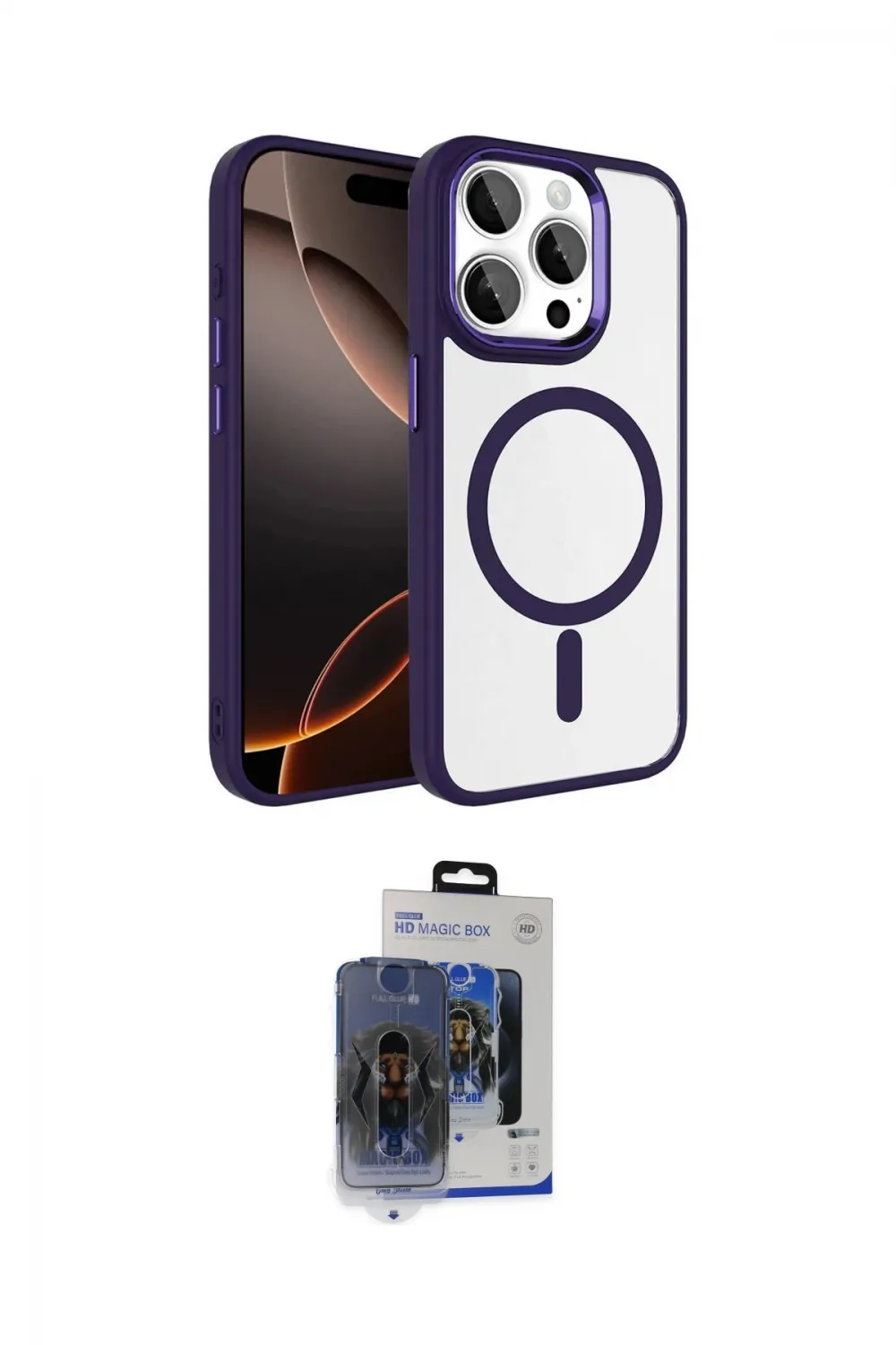 ieg™ iPhone 15 Pro Max Kılıf Kıvılcım Prime - Siyah Vanessa Magic Cam