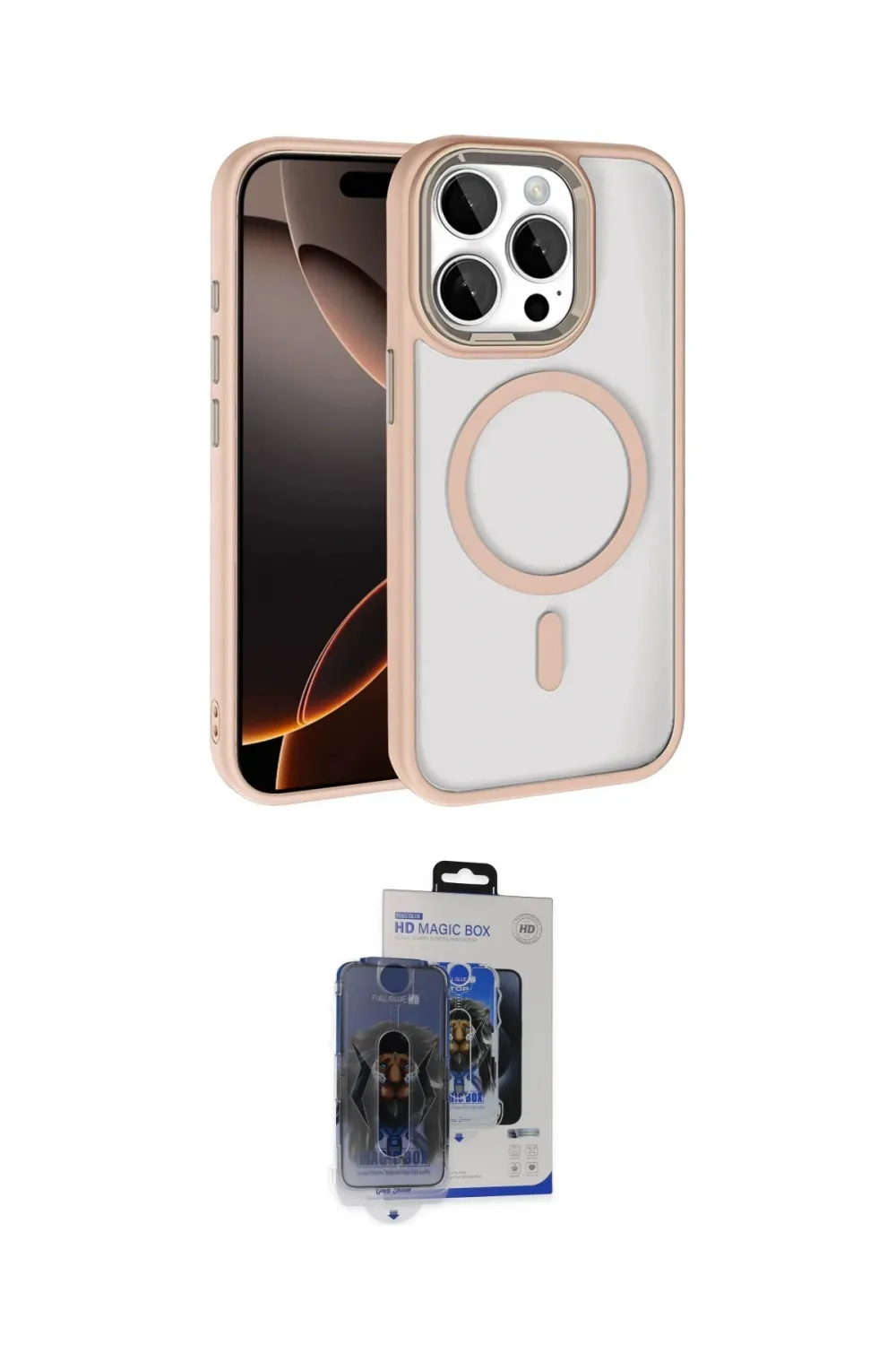 ieg™ iPhone 15 Pro Max Kılıf Kıvılcım Prime - Siyah Vanessa Magic Cam