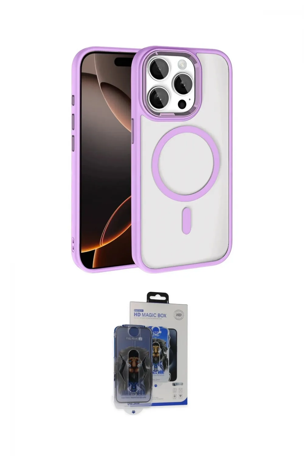 ieg™ iPhone 15 Pro Max Kılıf Kıvılcım Prime - Siyah Vanessa Magic Cam