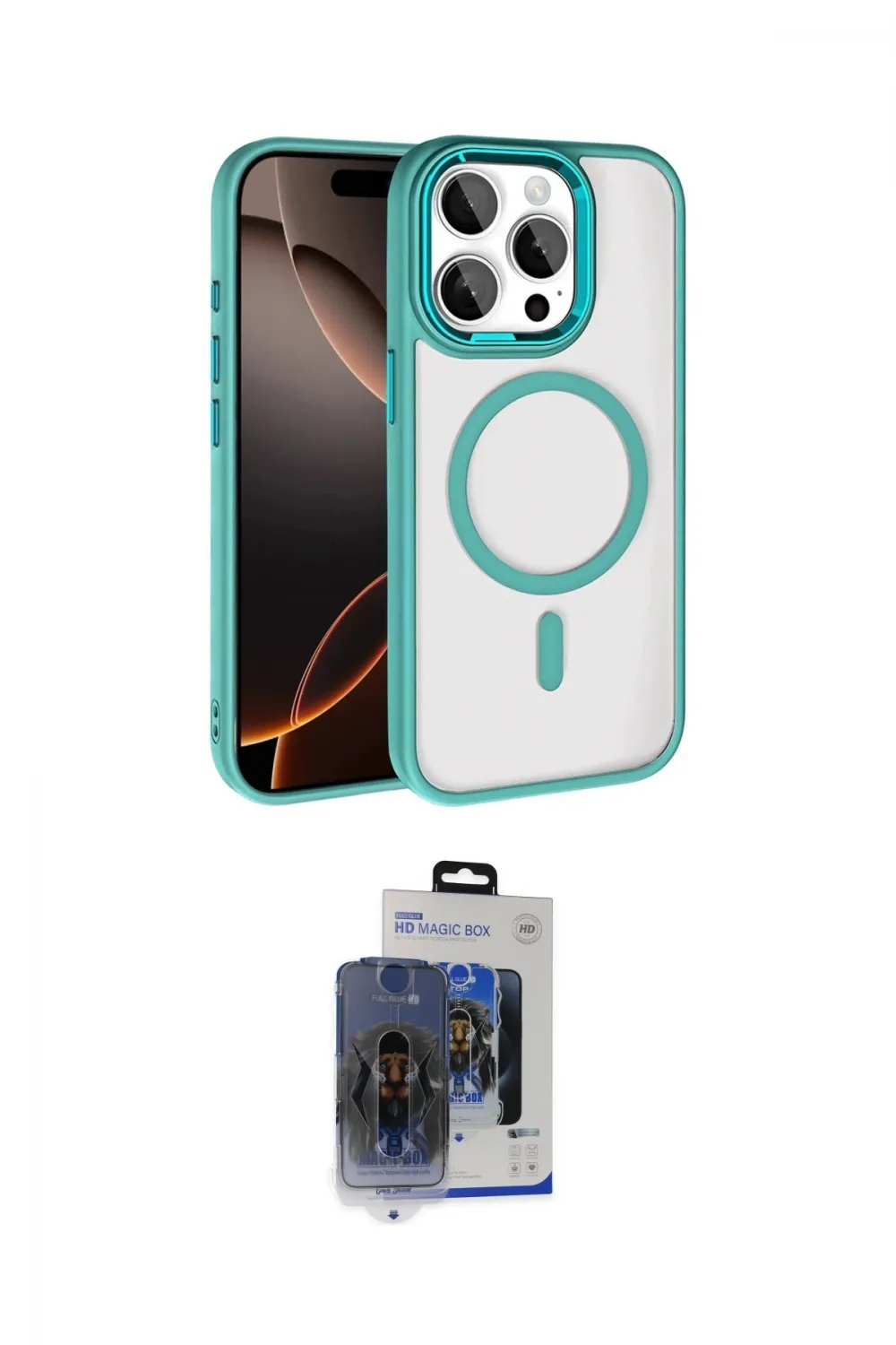ieg™ iPhone 15 Pro Max Kılıf Kıvılcım Prime - Siyah Vanessa Magic Cam